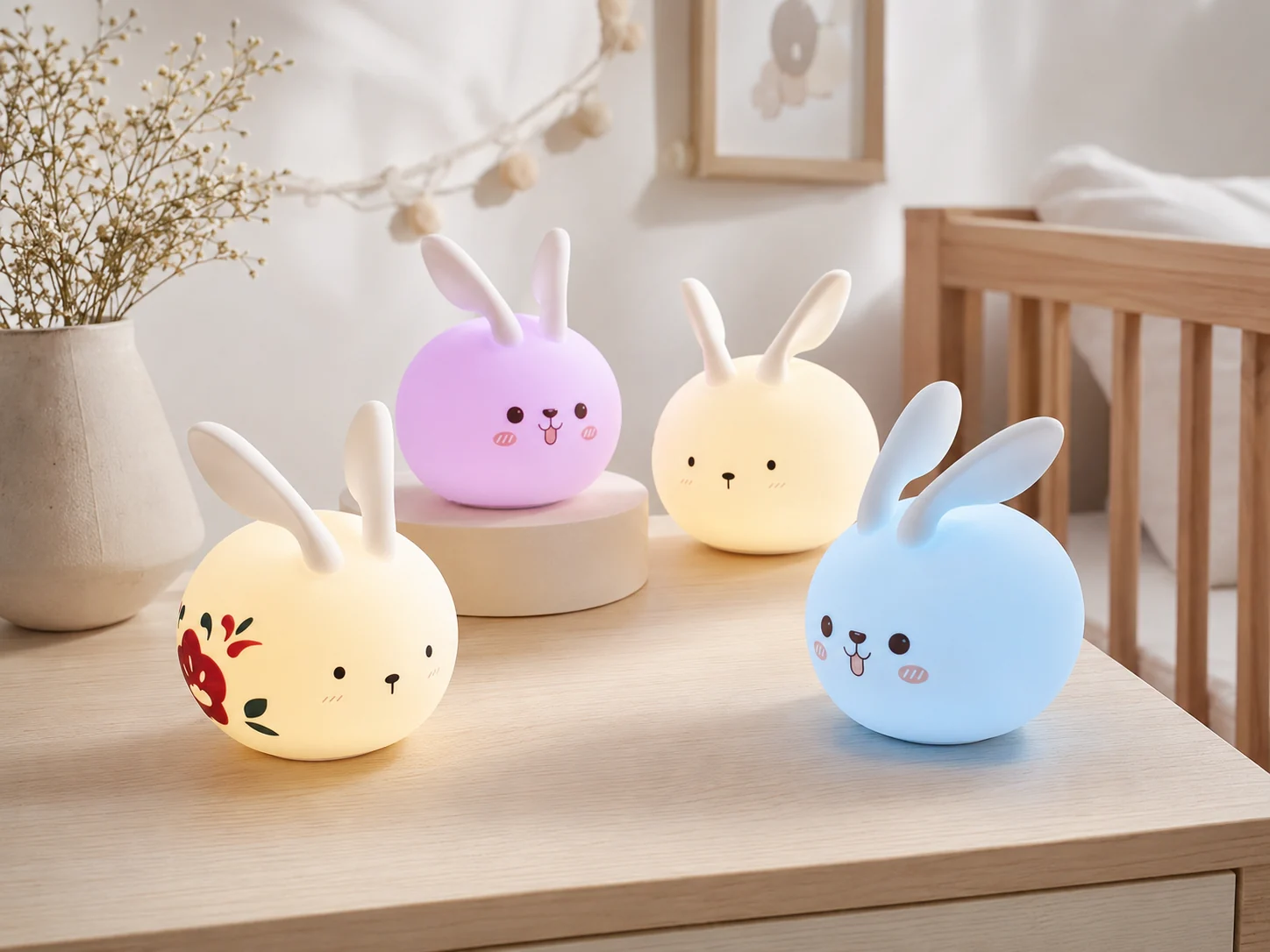 Rabbit-shaped silicone comfort lights
