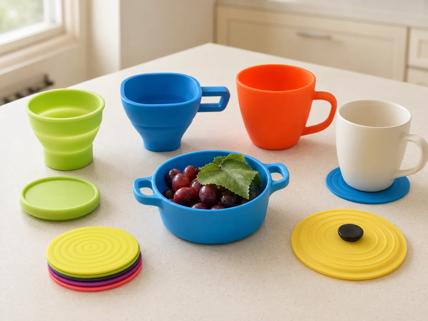 Silicone tableware and drinkware collection