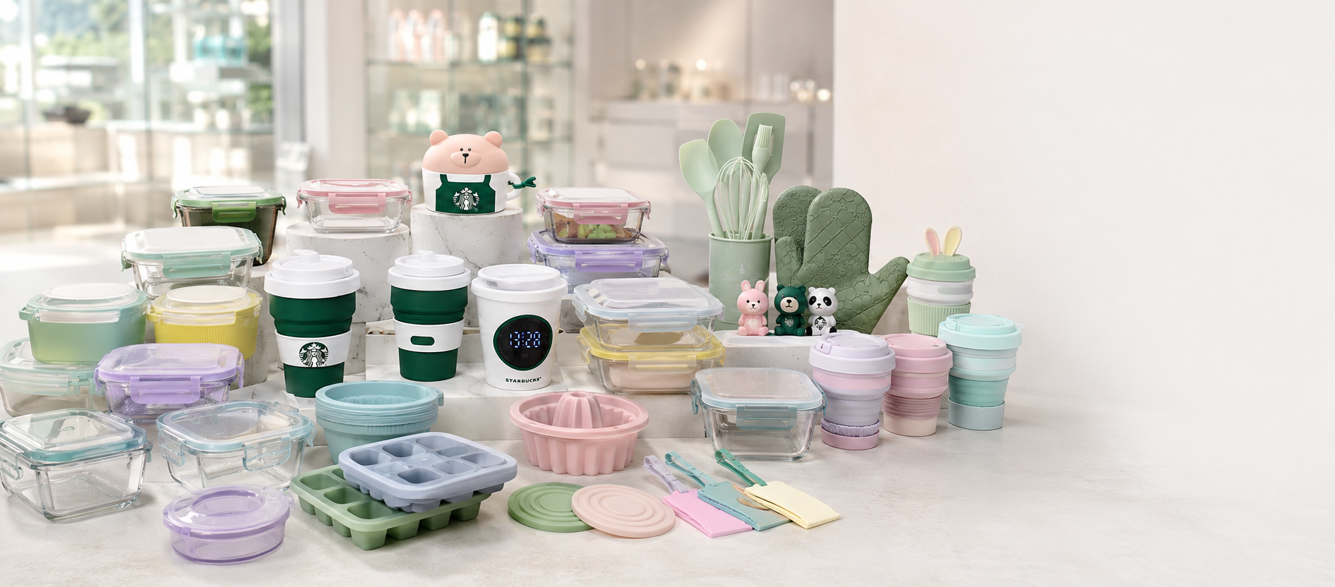 A broad selection of silicone and food storage products developed by NANOSO